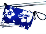 wristlet neoprene bag retro blue