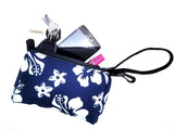 wristlet neoprene bags retro blue