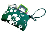 wristlet neoprene bags retro green