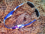 retro blue neoprene sunglass strap