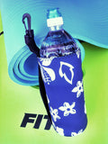 24oz retro blue neoprene water bottle koozie