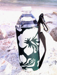 retro green neoprene water bottle koozie 16oz