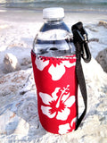 retro red 16oz neoprene water bottle koozie
