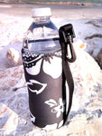 retro gray neoprene water bottle koozie 16 oz