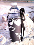 retro gray neoprene water bottle koozie 16 oz