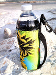 haole green neoprene water bottle koozie